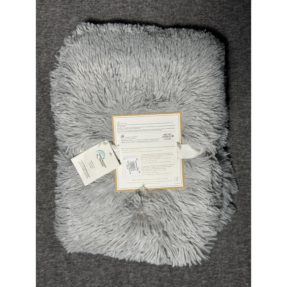 Pottery Barn Teen Recycled Super Fluffy Duvet Cover Twin 68x86 - Gray